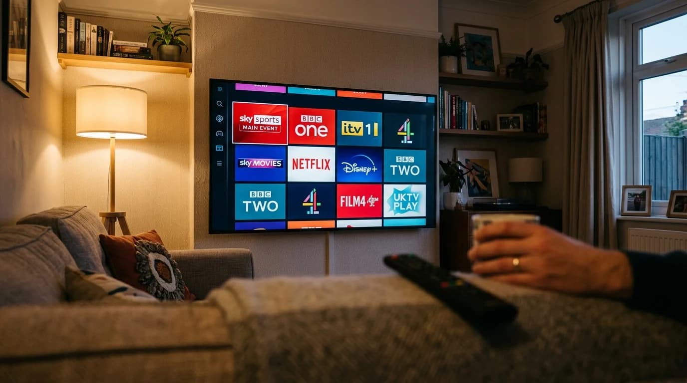 UK IPTV channels including Sky Sports, BBC, ITV and 30,000+ live channels on any device