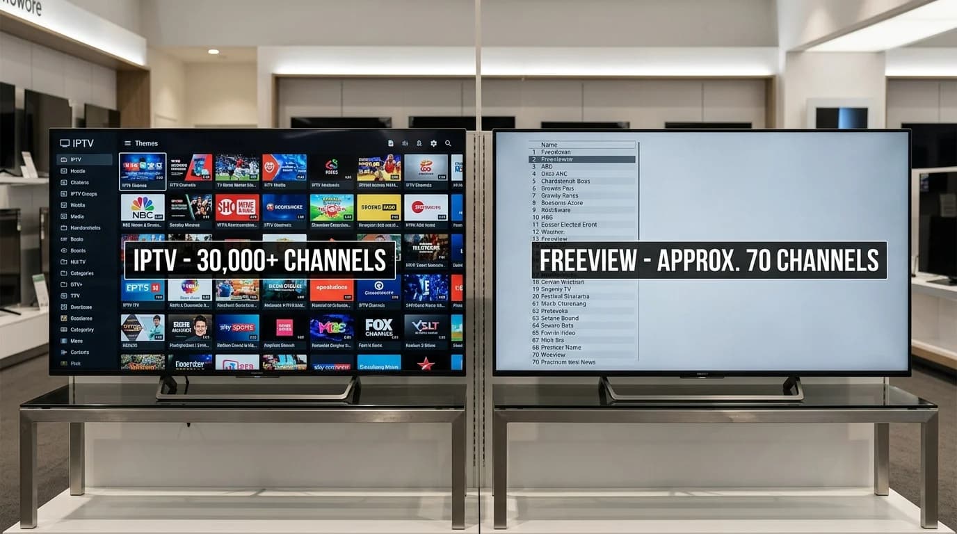 IPTV vs Freeview UK — why IPTV offers more channels for less 2026