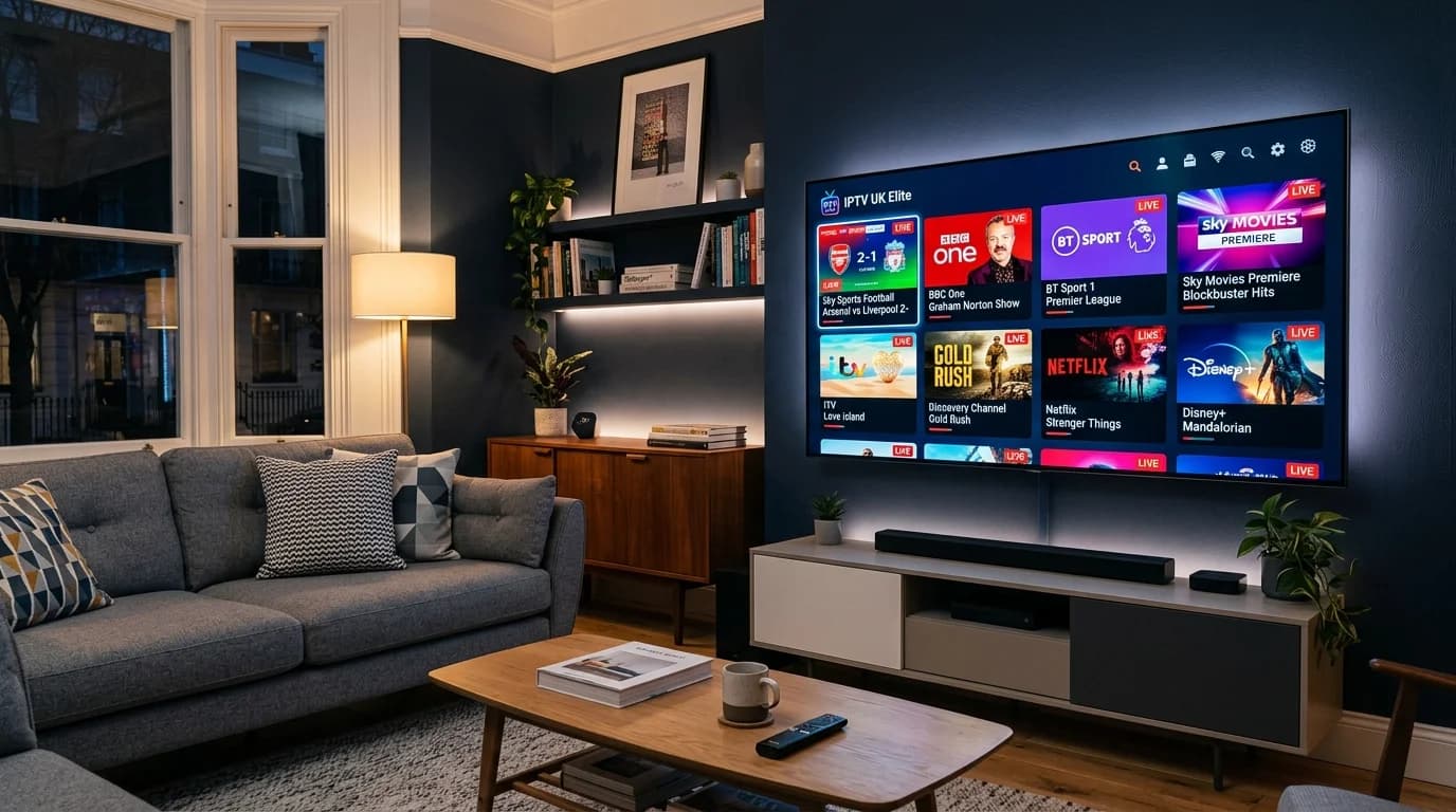 Samsung Smart TV with IPTV UK Elite channels loaded