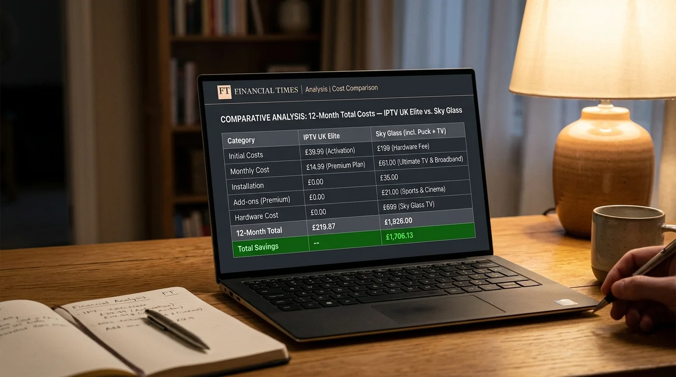 IPTV vs Sky Glass & Stream: 2026 Cost Comparison UK – in-depth illustration