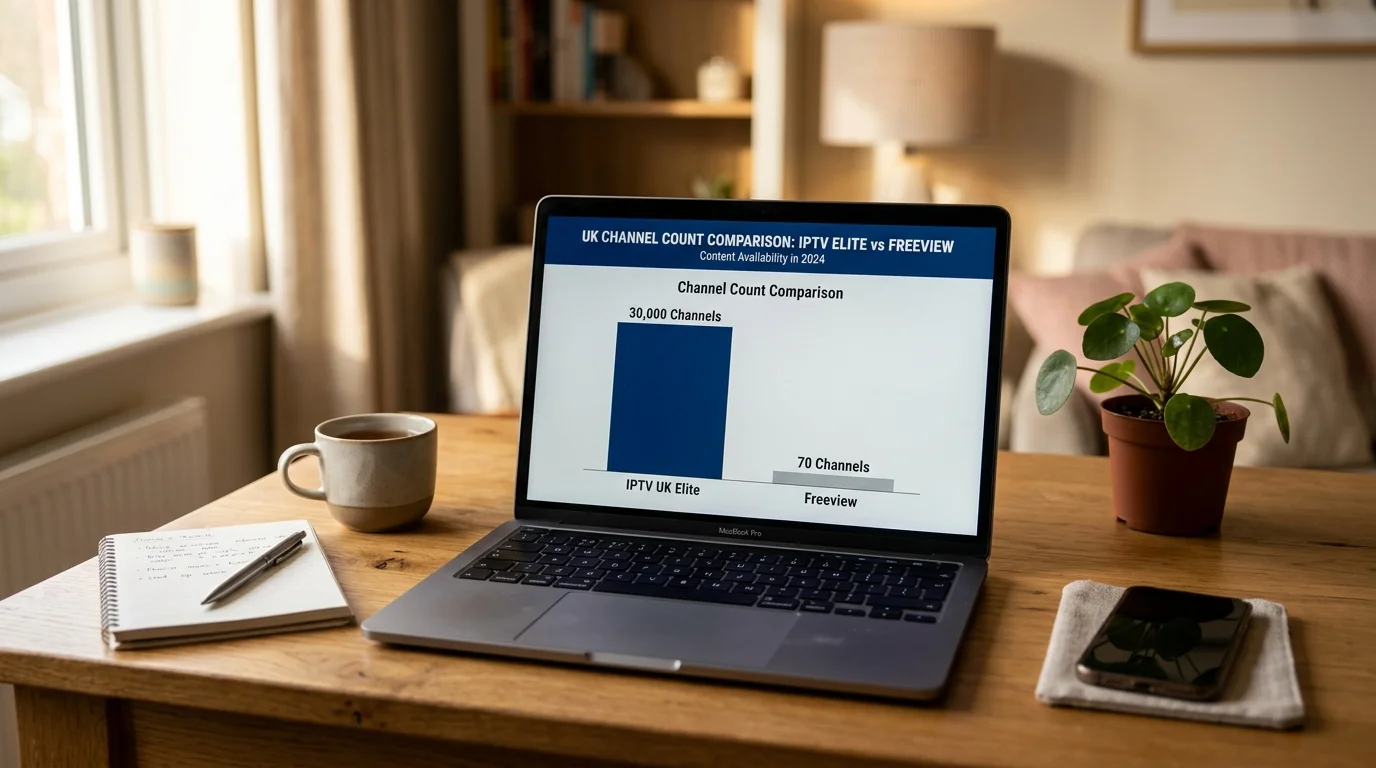IPTV UK 30,000+ channels vs Freeview 70 channels — comparison