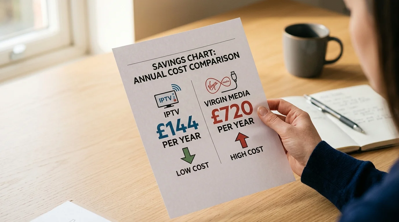 Switch from Virgin Media to IPTV UK — annual savings breakdown