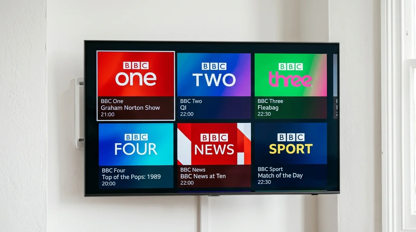 BBC channels on IPTV UK diagram