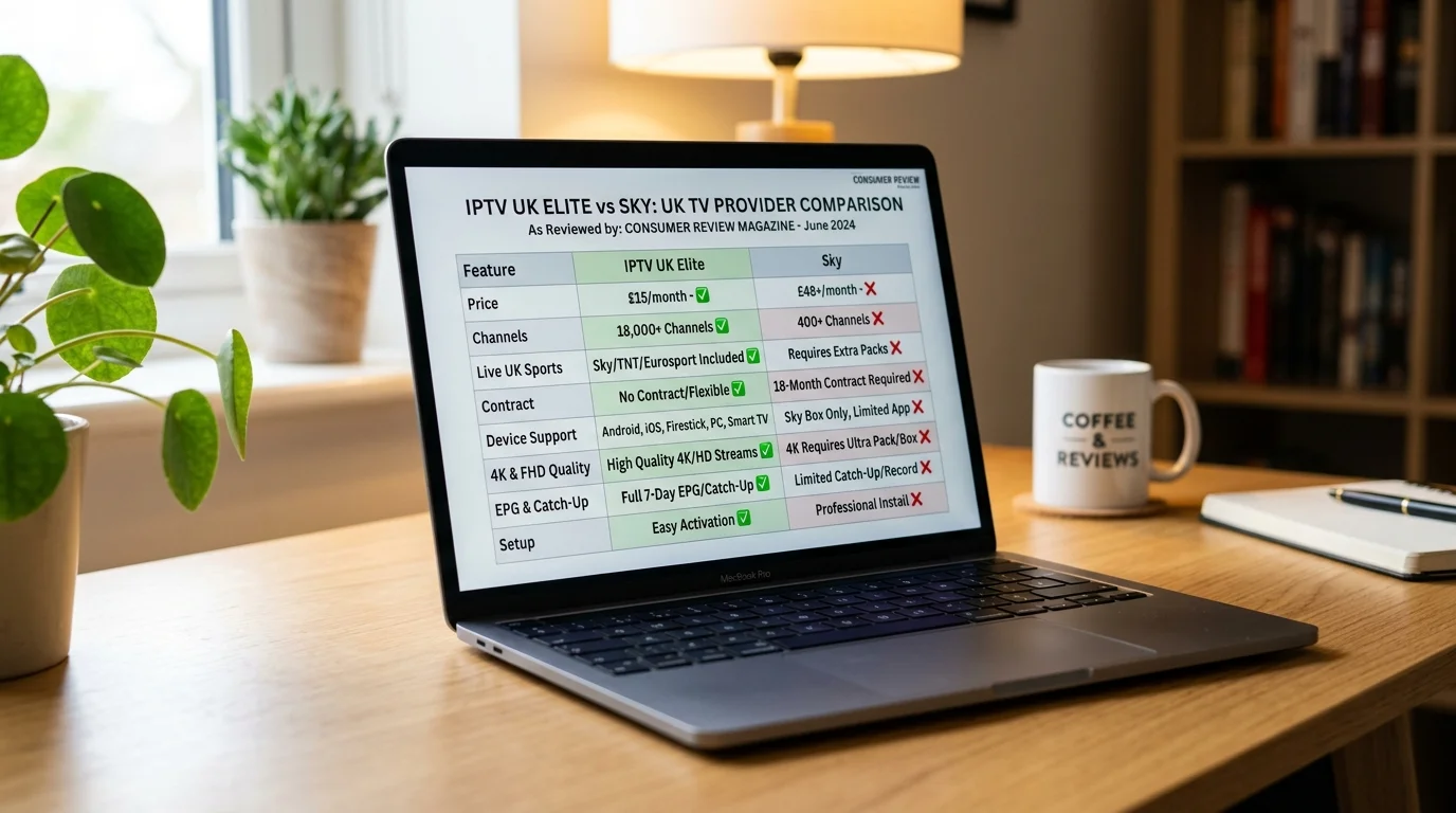 IPTV vs Sky UK comparison table