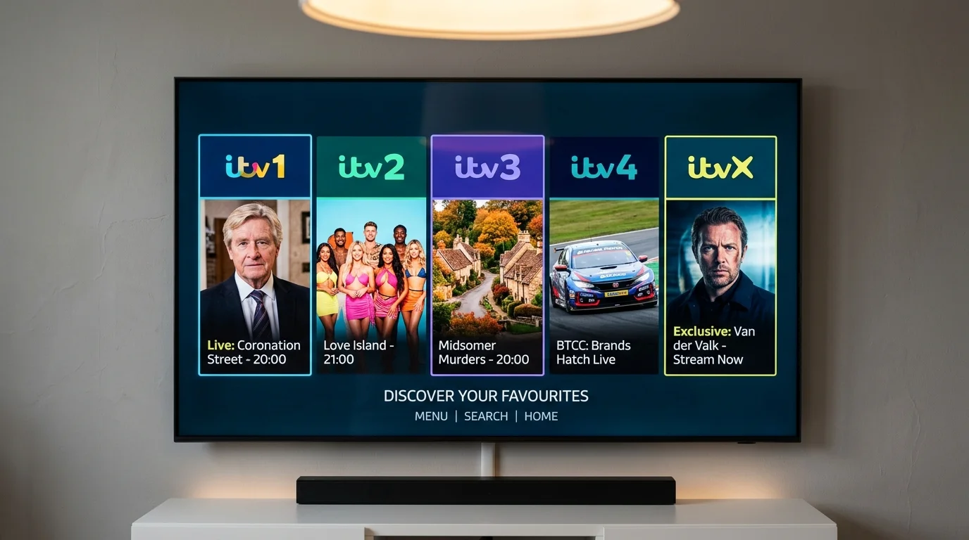 ITV channels on IPTV UK diagram