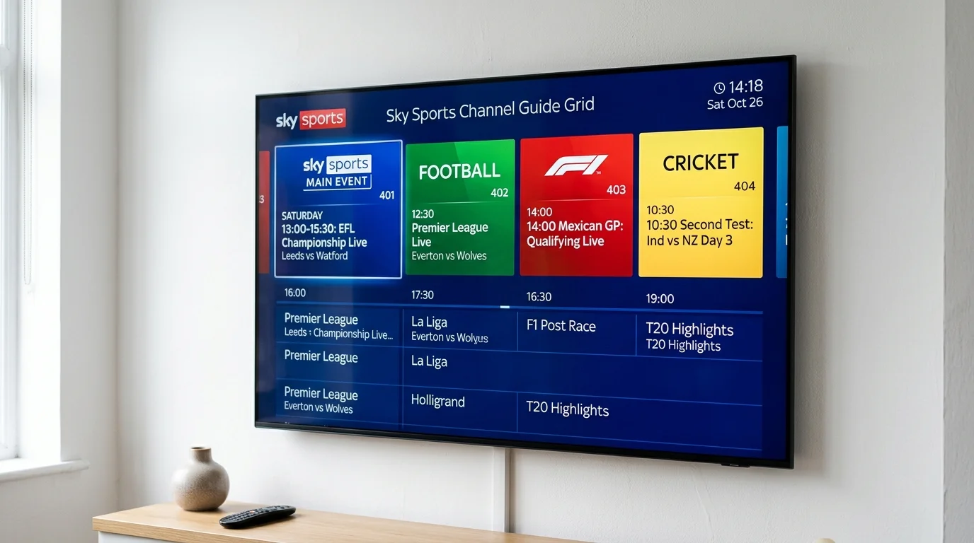 Sky Sports channels on IPTV UK diagram