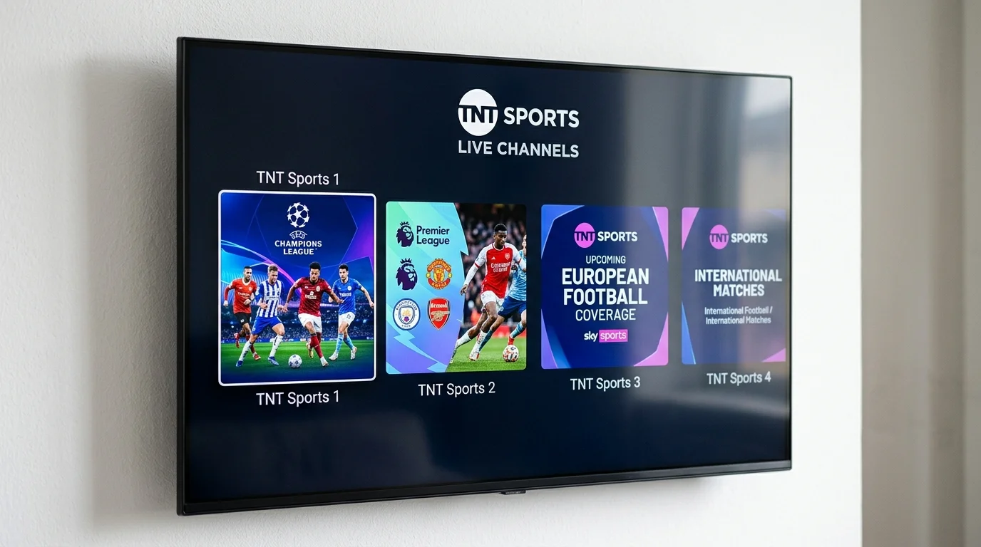 TNT Sports channels on IPTV UK diagram