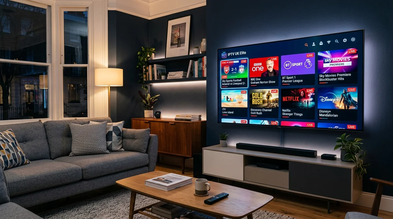 Samsung Smart TV with IPTV UK Elite channels loaded